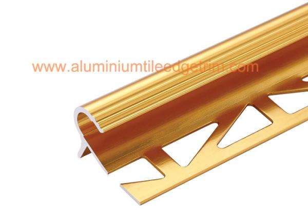 Buy cheap 10mm Round Edge Aluminium Anti Slip Stair Nosing Reduce Trip Hazards Matt Gold Color from wholesalers