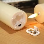 LED Candle Battery Remote Control Flameless Christmas Cylindrical Glass Cylinder