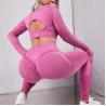 Buy cheap Workout Outfit Sports Wear Push up Yoga Suits Women Long Sleeves Scrunch Leggings Yoga Set Gym Fitness Set Run Clothes Tracksuit from wholesalers