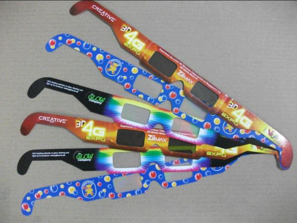 Buy cheap Custom 3d fireworks glasses 0.06mm lenses / disposable 3d paper glasses from wholesalers