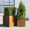Buy cheap Square Corten Steel Rustic Metal Planter Boxes Laser Cutting from wholesalers