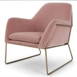 Popular Design Baby Pink Leisure Armrest Sofa chair Lounge for Living room Hotel