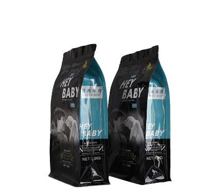Custom Printing Flat Bottom Dried Snack / Food Grade Packaging Plastic Aluminum Foil k Bag