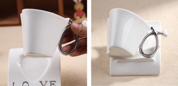 Buy cheap heart shape style coffee mug with plate from wholesalers