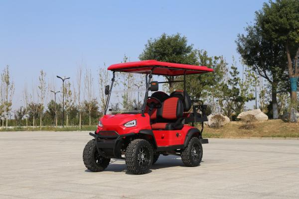 Buy cheap Retro Chinese Red 2+2-Seater Electric Golf Cart Lead-Acid Battery Lithium Battery Support Customized Services from wholesalers