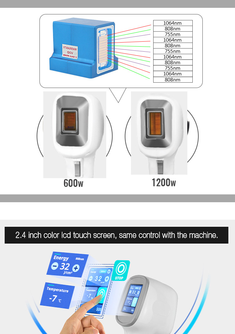 2000W Portable 808 Diode Laser Hair Removal Machine Painless Epilation Device