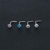 Buy cheap Heart Nose Stud l Shape Stainless Steel Crystal Rhinestone Nose Piercing Jewelry Nose Rngs And Studs from wholesalers