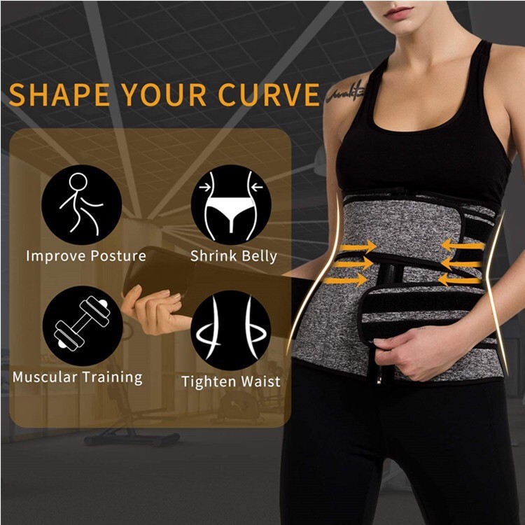 1 - 5mm Neoprene Women Slimming Belt With Zipper Closure