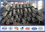 Galvanized tube steel Transmission Power Pole for 69KV Transmission Line