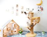 123cm Large Solid Wood Cat Climbing Tree Cat Activity Tower With Scratching