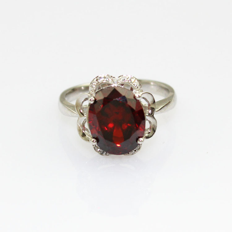 Women Jewelry 9mmx11mm Oval Pink Topaz Cubic Zircon 925 Silver Ring(R196)