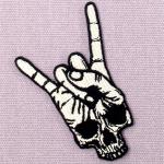 Finger Sign Motorcycle Biker Patch With Heat Cut Border