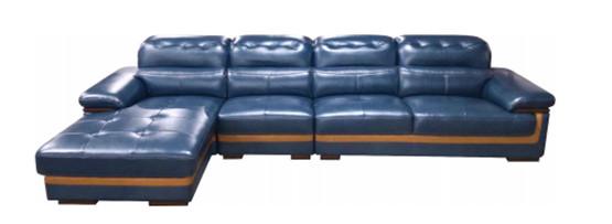 Buy cheap Blue Leather Sectional Sleeper Sofa Leather Reclining Sectional Couch With Recliner from wholesalers