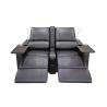 Buy cheap Faux Leather Power Home Theater Recliner Sectional Sofas With Raised Armrest Black from wholesalers