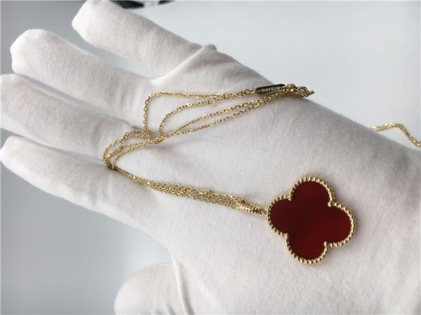 Buy cheap 18k Gold Chain Necklace With Carnelian , Simple Gold Necklace No Diamond from wholesalers