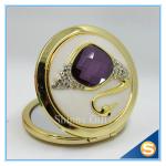 Shinny Gifts Elegant Swan Design Rhinestone Mirror Compact Mirror For Wedding