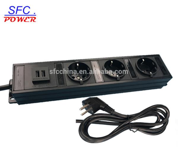 Buy cheap Desktop Outlet Strip ,Aluminum Shell 3 Germany/European Schuko+Dual USB interface from wholesalers