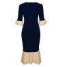 Buy cheap Small Quantity Garment Manufacturer Women'S Sexy Round Neck Knotted Slim Long Sleeve Lace Dress from wholesalers