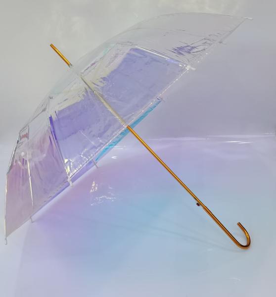 Auto Open Clear Umbrella Romantic Dream Beautiful Color Aurora Transparent