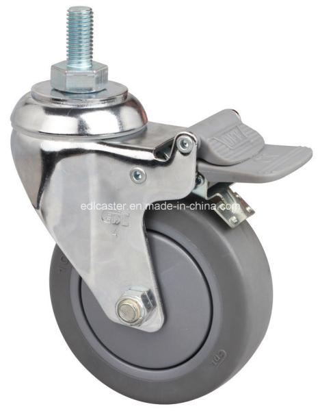 Buy cheap Edl Chrome 3" 110kg Capacity TPE Caster with Threaded Brake 5743-57 and 75mm Diameter from wholesalers