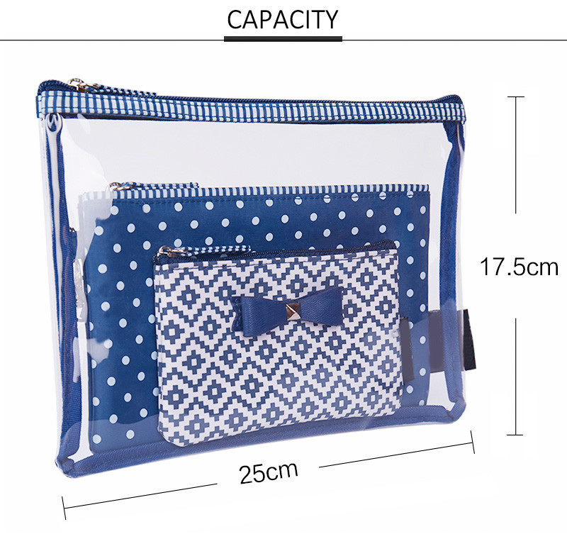 Wholesale 3 Piece Portable Multifunctional Travel Simple Toiletry Bag