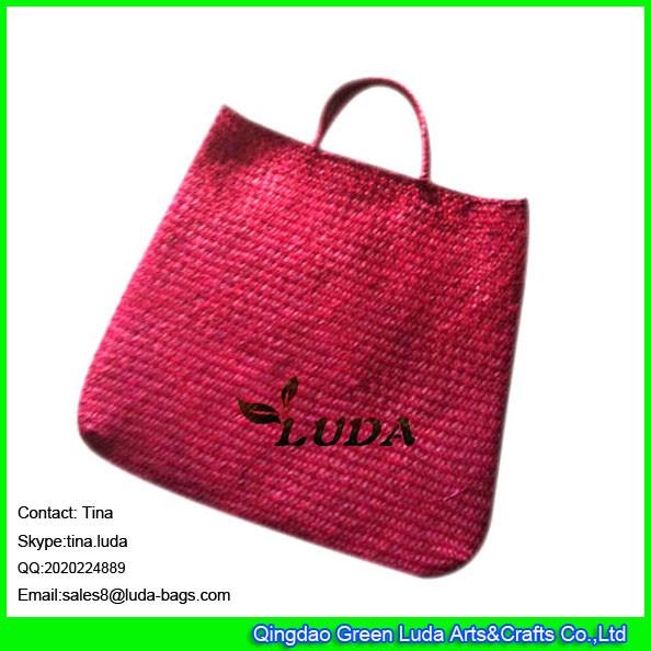 Buy cheap LUDA cheap sea grass straw tote bag wholesale red color lady straw handbag from wholesalers