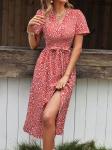Sustainable Summer Maxi Dresses Short Sleeves Polymide Spandex