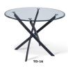 Buy cheap Modern club round dark glass dining furniture table from wholesalers