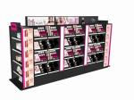 High Class Glossy Black Cosmetic Shop Display Stand With Drawer Shelf