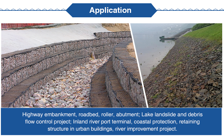 Wire Mesh 2mm Gabion Fence System Galvanized Pvc Coated Stone Filled Weld
