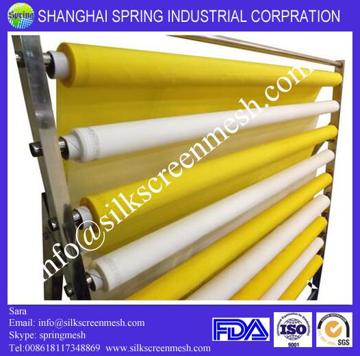 43t mesh for screen printing/monofilament polyester screen fabric Yellow / White
