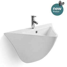 Buy cheap Modern Bathrooms Ceramic Wall Mounted Sink 18 Inches With Easy Clean Glaze from wholesalers