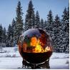 Buy cheap Garden Wood Fuel fire sphere Outdoor Steel Fire Pit In Wooden Box from wholesalers