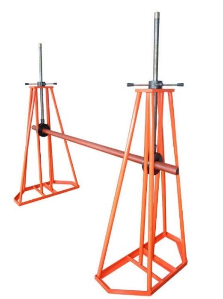 Buy cheap Foot Brake Hydraulic Cable Drum Stand Easy Move With Trapezoidal Structure from wholesalers