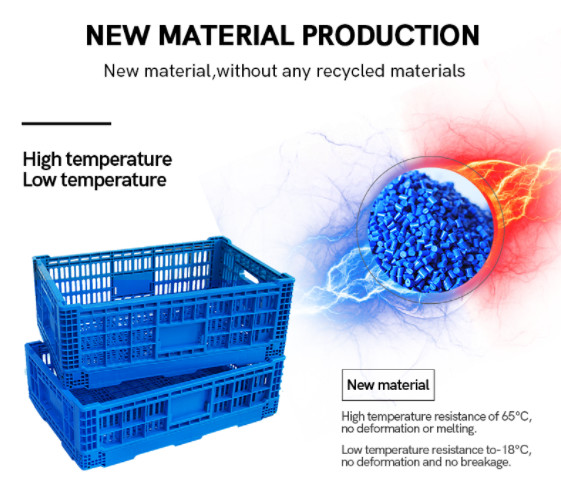Foldable Mesh Wall Turnover Plastic Storage Crates For Vegetable Fruits
