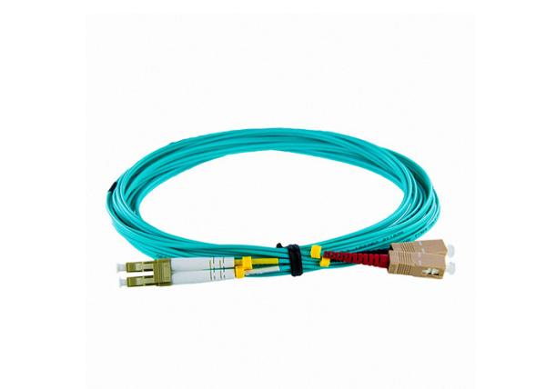 Buy cheap 10G OM4 50 / 125 LC-SC Fiber Optic Patch Cord PVC / LSZH , Green from wholesalers