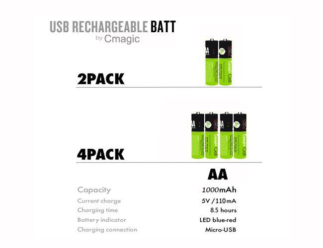 Customized Battery Recharge Pack , Lightweight External Usb Battery 1000mah