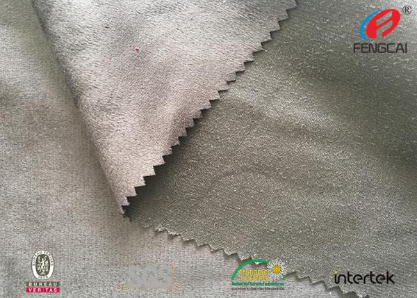 Buy cheap Warp Knitting Microfiber Suede Upholstery Fabric , Silver Poly Suede Fabric from wholesalers