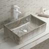 Buy cheap Smooth Counter Top Bathroom Sink Exquisite And Strong Ceramics Rectangular Wash Basin Design from wholesalers