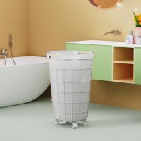 Buy cheap Household Wire Laundry Hamper With Wheels Metal Clothes Hamper 400x419x583mm product
