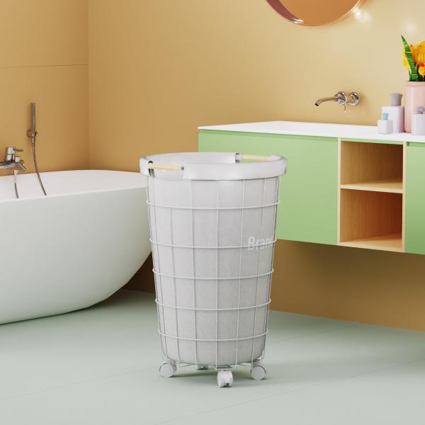 Buy cheap Household Wire Laundry Hamper With Wheels Metal Clothes Hamper 400x419x583mm from wholesalers