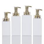 Frosted Airless Lotion Pump Bottles , Gold Lid Cosmetic Pump Dispenser