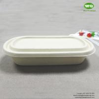 Buy cheap Eco-Friendly Sugarcane pulp 850ml Package Box With Lid - Bleached/Unbleached product