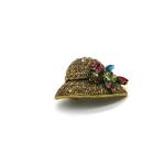 Cute Hat Shape Fashion Brooch Pin Vintage Gold For Women 2.5cm×3.5cm