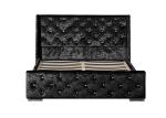 Upholstered Crushed Velvet Double Bed Fabric Platform Bed With LED High