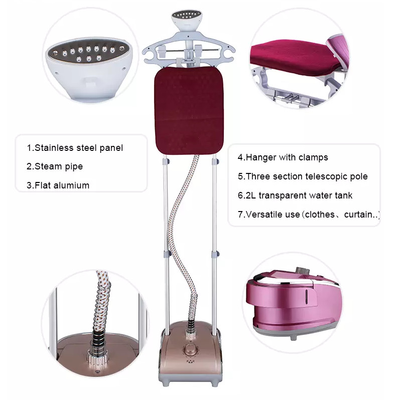 Big Water Tank Standing Clothes Steamer , Easy Home Steamer With Ironing Board