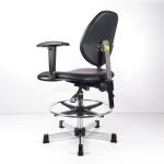 Anti Static Synthetic Leather Adjustable Workbench Stoo For Lab / Cleanroom