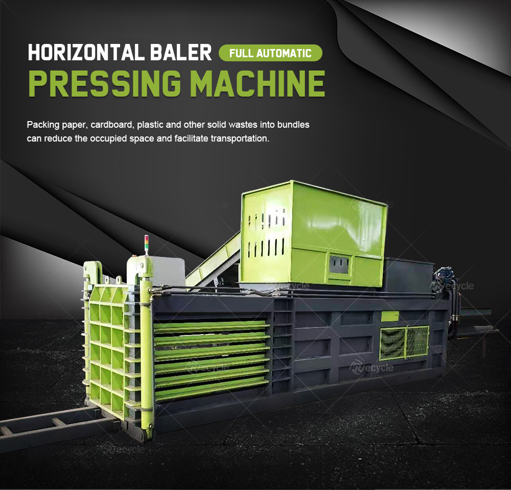 Stainless Steel Baler Machine Semi Auto Hydraulic Power Horizontal Waste Carton Baler