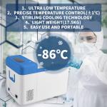 25L -86C Degree Ultra Low Temp Chest Hospital Medical Freezer 1 Stirling Cooling