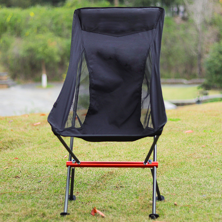 Outdoor Hiking Traveling Aluminium Lightweight Back Mesh Portable Folding Camping Moon Chair